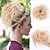 voordelige Chignons-slordige haarknot warrige updo hair scrunchies extensie met elastische rubberen band rommelige haaraccessoires haarstukjes voor dames