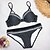 cheap Bikinis-Women&#039;s Swimwear Bikini Normal Swimsuit 2 Piece Printing Polka Dot Black Bathing Suits Sports Summer