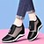 cheap Women&#039;s Sneakers-Women&#039;s Sneakers Height Increasing Shoes Outdoor Daily Platform Wedge Heel Round Toe Casual Minimalism Mesh Loafer Slogan Black White