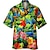 preiswerte Lagerhemden für Herren-Herren Hemd Camp-Shirt Grafik-Shirt Aloha-Shirt Tier Umlegekragen Meeresblau Rote Blau Dunkelgrün Purpur 3D-Druck Outdoor Strasse Kurzarm 3D Button-Down Bekleidung Modisch Designer Brautkleider