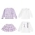 cheap Sets-3 Pieces Kids Girls&#039; Solid Color Skrit &amp; Cardigan Set Long Sleeve Fashion Outdoor 7-13 Years Spring Pink Purple