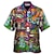Недорогие мужские гавайские рубашки с отворотом-Муж. Рубашка Гавайская рубашка Графическая рубашка Рубашка Алоха Гриб Отложной Черный Желтый Черныйлиловый Красный Лиловый на открытом воздухе Для улицы 3D Кнопка вниз Одежда