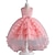 cheap Dresses-Toddler Girls&#039; Party Dress Solid Color Sleeveless Performance Wedding Mesh Zipper Cute Princess Cotton Polyester Asymmetrical Party Dress Summer Spring Fall 7-13 Years White Champagne Pink