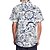 billiga Tropiska växter-Herr Blommig Tropiska blommor Skjorta Hawaii skjorta Aloha skjorta Långärmad Skjorta Nedvikt Mode Streetwear Designer Utomhus Gata Ledigt Vit Blå Ljusblå S M L