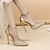 cheap Women&#039;s Heels-Women&#039;s Heels Dress Shoes Party Beach Booties Ankle Boots Sequin Pumps Pointed Toe PU Leather Satin Buckle Gold
