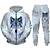 cheap Men&#039;s Printed Hoodie Outfits-Men&#039;s Tracksuit Full Zip Hoodie Hoodies Set Blue Purple Light Grey Light Blue Hooded Graphic Wolf Zipper 2 Piece Sports &amp; Outdoor Casual Sports 3D Print Streetwear Basic Casual Spring Fall Clothing
