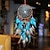 cheap Décor &amp; Night Lights-Dream Catcher for Wall Decor Blue Feather with Fairy Light Holiday Bedroom Home Wedding Decoration Birthday Party Blessing Gift