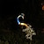 זול אורות נתיבים ופנסים-אורות טווס שמש אור קישוט חיצוני לגינה פטיו LED אור מתכת פסלי טווס פסל דשא נוף לחצר שביל גינה קישוט בית פיסול אומנות תאורה 1x