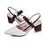 cheap Women&#039;s Sandals-Women&#039;s Sandals Block Heel Sandals Party Daily Color Block Summer Low Heel Pointed Toe Sexy Classic Casual PU Ankle Strap White Brown Green