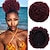 tanie Grzywki-Ombre szary afro puff sznurek kucyk naturalne perwersyjne kręcone kucyk przedłużanie włosów dla czarnych kobiet afroamerykanin krótki perwersyjny kucyk sznurkiem