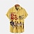 זול חולצות הוואי וינטג&#039; לגברים-בגדי ריקוד גברים חולצה חולצת הוואי חולצות הוואי וינטג&#039; אותיות הדפסים גרפיים דיוקן צווארון מתקפל לבן צהוב אפור רחוב קזו&#039;אל שרוול קצר דפוס כפתור למטה ביגוד וינטאג&#039; טרופי ספורט סגנון רחוב
