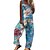 cheap Women&#039;s Jumpsuits-Women&#039;s Overall Print Floral Square Neck Streetwear Daily Vacation Loose Fit Sleeveless Yellow Red Blue S M L Summer