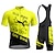 Недорогие Комплекты мужской одежды-21Grams Муж. Велокофты и велошорты-комбинезоны С короткими рукавами Горные велосипеды Шоссейные велосипеды Светло-желтый Черный Желтый Графика Велоспорт Наборы одежды 3D