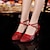 baratos Sapatos Para Dança de Salão &amp; Dança Moderna-Mulheres Sapatos de Dança Moderna Interior Ensaio / Prática Quadrilha Salto Paetês Salto Cubano Fivela Adulto Prateado Vermelho Dourado
