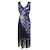 cheap Historical &amp; Vintage Costumes-The Great Gatsby Peacock Flapper Dress Retro Vintage Roaring 20s 1920s Cocktail Dress Women&#039;s Sequins Tassel Fringe Costume Cosplay Formal Evening Sleeveless Midi Dress
