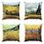cheap Throw Pillows,Inserts &amp; Covers-Van Gogh Double Side Pillow Cover 4PC Soft Decorative Square Cushion Case Pillowcase for Bedroom Livingroom Sofa Couch Chair Machine Washable