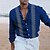 cheap Men&#039;s Graphic Cotton Linen Shirts-Men&#039;s Linen Shirt Summer Shirt Beach Shirt Black Red Blue Long Sleeve Bohemian Turndown Spring &amp; Summer Casual Daily Clothing Apparel Print