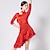 Χαμηλού Κόστους Latin Ρούχα Χορού-λάτιν χορευτικό φόρεμα με κρόσσια φούντα με κούφιο γυναικείο προπόνηση με μισό μανίκι ψηλό πολυεστέρα