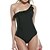 cheap One-Pieces-Women&#039;s Swimwear One Piece Normal Swimsuit Solid Color Ruffle One Shoulder Black Rose Red Bodysuit Bathing Suits Beach Wear Summer Sports