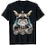 billiga nyhet roliga hoodies &amp; t-shirts-Vikingar Katt Krigare T-shirt Anime Klassisk Gatustil Till Par Herr Dam Vuxna Varmstämpling Ledigt / vardag