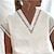 preiswerte Blusen &amp; Hemden-Damen Hemd Bluse Weiß Ausgeschnitten Glatt Casual Kurzarm V Ausschnitt Basic Standard S