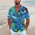 billige herrelejrskjorter-Herre Skjorte Hawaii skjorte Lejrskjorte Grafisk skjorte Aloha skjorte Landskab Aftæpning Sort Navyblå Marineblå Blå Himmelblå 3D-udskrivning udendørs Gade Kortærmet Knap ned Trykt mønster Tøj Mode