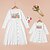 cheap Dresses and Jumpsuits-Mommy and Me Dresses Floral Letter Outdoor Button White Long Sleeve Midi Mommy And Me Outfits Adorable Matching Outfits