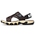 cheap Men&#039;s Sandals-Men&#039;s Sandals Leather Sandals Beach Slippers Outdoor Hiking Sandals Sports Sandals Casual Beach Outdoor Daily Canvas Breathable Buckle Black Brown Khaki Summer Spring