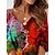 cheap Casual Dresses-Women&#039;s Casual Dress Ombre Shift Dress Print Dress V Neck Print Mini Dress Outdoor Daily Active Fashion Loose Fit 3/4 Length Sleeve Orange Summer Spring S M L XL XXL