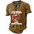 halpa miesten henley t-paita-Miesten Henley-paita T-paidat Kuvitettu Piirretty Henley Vaatetus 3D-tulostus ulko- Kausaliteetti Lyhythihainen Painettu Painike alas Muoti Suunnittelija Mukava