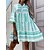 cheap Casual Dresses-Women&#039;s Casual Dress Geometric Print Dress Loose Dress V Neck Button Print Mini Dress Outdoor Daily Tropical Fashion Loose Fit 3/4 Length Sleeve Brown Green Light Blue Summer Spring S M L XL XXL