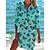 cheap Casual Dresses-Women&#039;s Shirt Dress Beach Dress Beach Wear Button Pocket Mini Dress Butterfly Fashion Casual 3/4 Length Sleeve Turndown Outdoor Daily Loose Fit Black Green 2023 Spring Summer S M L XL