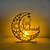 abordables Decoración y lámparas de noche-Ramadán decoración luz de noche eid mubarak luna estrella adornos de madera para el hogar islam musulmán decoración ramadan festival fiesta regalo 2023