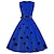 cheap Vintage Print Dresses-Women&#039;s Vintage Tea Dresses Midi Dress Light Blue Blue Golden Sleeveless Print Spring Summer V Neck 1950s Party 2023 Style S M L XL XXL