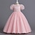 cheap Party Dresses-Kids Girls&#039; Party Dress Solid Color Short Sleeve Performance Wedding Elegant Princess Polyester Maxi Tulle Dress Summer Spring 4-13 Years White Pink Blue