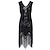 cheap Historical &amp; Vintage Costumes-Roaring 20s 1920s Cocktail Dress Vintage Dress Flapper Dress Cocktail Dress Accesories Set The Great Gatsby Women&#039;s Sequins Tassel Fringe Plus Size Masquerade Party / Evening Prom Dress