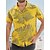 cheap Men&#039;s Shirts-Men&#039;s Shirt Graphic Prints Leaves Turndown Black Yellow Pink Blue Outdoor Street Short Sleeves Button-Down Print Clothing Apparel Sports Fashion Streetwear Designer
