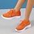 cheap Women&#039;s Sneakers-Women&#039;s Sneakers Plus Size Outdoor Daily Solid Color Summer Flat Heel Round Toe Sporty Casual Comfort Running Walking Tissage Volant Elastic Band Black Orange Beige