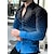 tanie męskie koszule z grafiką-Męskie Koszula Gradient Wzory graficzne Geometria Wieczorne Czarny Królewski błękit Niebieski Na zewnątrz Ulica Długi rękaw Nadruk Przycisk w dół Odzież Moda Moda miejska Designerskie Miękkie
