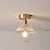 cheap Ceiling Lights-Semi Flush Mount Ceiling Lamp Light Copper 20cm Glass Shade Lamp Ceiling Light Fixture Lighting 110-240V