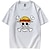 abordables Sudaderas y camisetas de anime para cosplay de uso diario-One Piece Monkey D Luffy Roronoa Zoro T-Shirt Estampado Clásico Estilo callejero Para Pareja Hombre Mujer Adulto Estampado en caliente Casual Diario