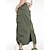 cheap Maxi Skirts-Women&#039;s Cargo Skirt Long Skirt Midi Cotton Army Green Grey Skirts Ruched Multiple Pockets Long Summer Street Daily S M L