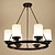 abordables Lámparas de araña-candelabro de casa de campo moderno candelabro de rueda de carro para comedor 3/6/8-luz con lámpara colgante rústica de vidrio esmerilado