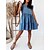 cheap Casual Dresses-Women&#039;s Denim Dress Swing Dress Denim Mini Dress Outdoor Daily Fashion Casual Ruched Smocked Crew Neck Summer Spring Fall Short Sleeve Loose Fit 2023 Blue Plain S M L XL
