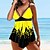 cheap Women&#039;s Swimwears-Women&#039;s Swimwear Swimdresses Plus Size Swimsuit 2 Piece Printing Floral Gradient Color Yellow Blue Green Rainbow Bathing Suits Sports Beach Wear Summer