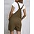 cheap Women&#039;s Jumpsuits-Women&#039;s Overall Pocket Solid Color Square Neck Casual Daily Holiday Regular Fit Sleeveless Army Green S M L Spring