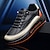 זול סניקרס לגברים-בגדי ריקוד גברים נעלי ספורט מראה ספורטיבי הליכה יום יומי אתלטי PU נושם לואפר כתום ושחור בז&#039; סתיו