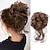 olcso Kontyok-konty haj darab kócos, feldúsított hajhosszabbítás elasztikus hajgumival göndör haj konty rántás nőknek