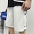 cheap Men&#039;s Shorts-Men&#039;s Shorts Casual Shorts Pocket Side Button Patchwork Comfort Breathable Knee Length Outdoor Holiday Going out Basic Fashion Black White