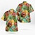 halpa miesten käännetyt havaijilaiset paidat-Miesten Paita Havaiji paita Graafinen paita Havaijilaispaita Kukka Ananas Sammakko Sänkyjen avaus Oliivinvihreä Puna-vihreä Punastuvan vaaleanpunainen Rubiini Sininen 3D-tulostus ulko- Katu